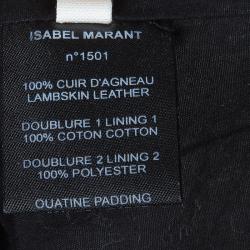 Pre Owned Isabel Marant Etoile Black Quilting Detail Leather Jacket S