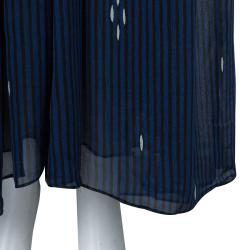 Isabel Marant Etoile Blue and Black Striped Sleeveless Maxi Dress S