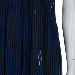 Isabel Marant Etoile Blue and Black Striped Sleeveless Maxi Dress S