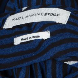 Isabel Marant Etoile Blue and Black Striped Sleeveless Maxi Dress S