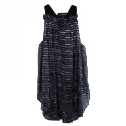 Isabel Marant Black Printed  Silk Sheer Sleeveless Top XS