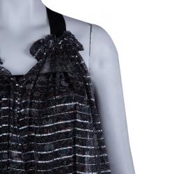 Isabel Marant Black Printed  Silk Sheer Sleeveless Top XS