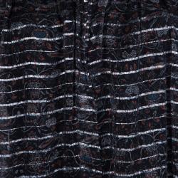 Isabel Marant Black Printed  Silk Sheer Sleeveless Top XS