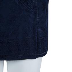 Pre Owned Isabel Marant Navy Blue Embroidered Silk Mini Skirt S