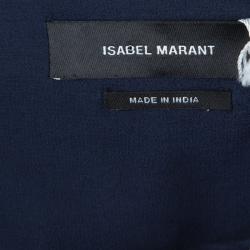 Pre Owned Isabel Marant Navy Blue Embroidered Silk Mini Skirt S