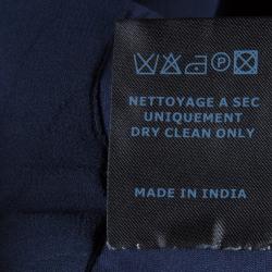 Pre Owned Isabel Marant Navy Blue Embroidered Silk Mini Skirt S