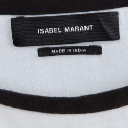 Pre Owned Isabel Marant White Cotton Bead Detail Gathered Top S