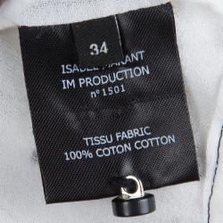 Pre Owned Isabel Marant White Cotton Bead Detail Gathered Top S