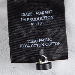 Pre Owned Isabel Marant White Cotton Bead Detail Gathered Top S