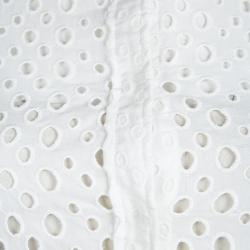 Pre Owned Isabel Marant White Cutout Eyelet Embroidered Cotton Blouse  S