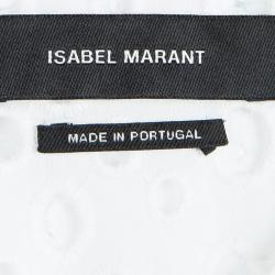 Pre Owned Isabel Marant White Cutout Eyelet Embroidered Cotton Blouse  S