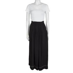 Pre Owned Isabel Marant Black Crepe Moody Embellished Wrap Maxi Skirt S