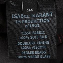 Pre Owned Isabel Marant Black Crepe Moody Embellished Wrap Maxi Skirt S