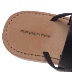 Pre Owned Isabel Marant Black Leather Étoile Alexia Sandals Size 38