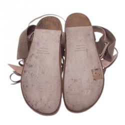 Pre Owned Isabel Marant Beige Elva Bow Tie Thong Sandals Size 37