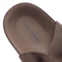 Pre Owned Isabel Marant Beige Elva Bow Tie Thong Sandals Size 37