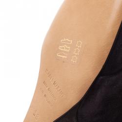 Pre Owned Isabel Marant Black Suede and Leather Prescott Wedge Knee Boots Size 38