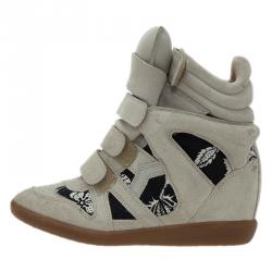 Pre Owned Isabel Marant Beige Bekett Wedge Sneakers Size 39