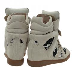 Pre Owned Isabel Marant Beige Bekett Wedge Sneakers Size 39