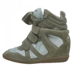Pre Owned Isabel Marant Beige Bekett Wedge Sneakers Size 38