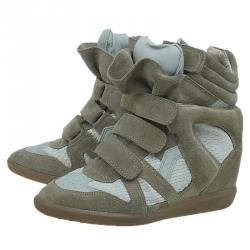 Pre Owned Isabel Marant Beige Bekett Wedge Sneakers Size 38