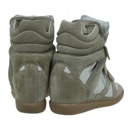 Pre Owned Isabel Marant Beige Bekett Wedge Sneakers Size 38