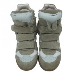 Pre Owned Isabel Marant Beige Bekett Wedge Sneakers Size 38
