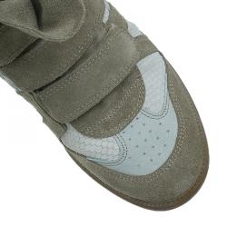 Pre Owned Isabel Marant Beige Bekett Wedge Sneakers Size 38