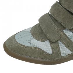 Pre Owned Isabel Marant Beige Bekett Wedge Sneakers Size 38