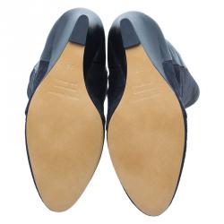 Pre Owned Isabel Marant Black Suede Prescott Wedge Knee Boots Size 38