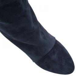 Pre Owned Isabel Marant Black Suede Prescott Wedge Knee Boots Size 38