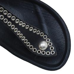 Pre Owned Isabel Marant Black Leather and Suede Edris Bow Tie Sandals Size 37