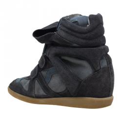 Pre Owned Isabel Marant Brown Suede Bekket Wedge Sneakers Size 39