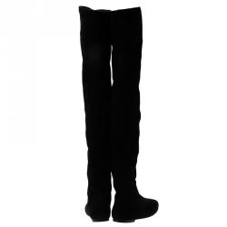 Pre Owned Isabel Marant Black Suede Etoile Brenna Stretch Tall Boots Size 41