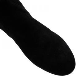 Pre Owned Isabel Marant Black Suede Etoile Brenna Stretch Tall Boots Size 41