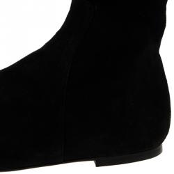Pre Owned Isabel Marant Black Suede Etoile Brenna Stretch Tall Boots Size 41