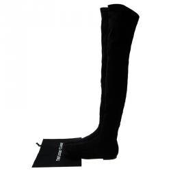 Pre Owned Isabel Marant Black Suede Etoile Brenna Stretch Tall Boots Size 41