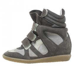 Pre Owned Isabel Marant Beige Bekett Wedge Sneakers Size 39