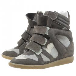Pre Owned Isabel Marant Beige Bekett Wedge Sneakers Size 39
