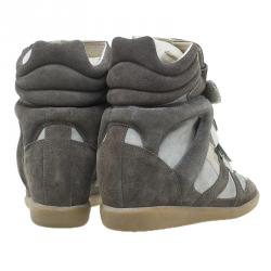 Pre Owned Isabel Marant Beige Bekett Wedge Sneakers Size 39