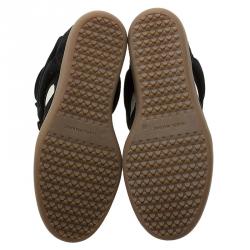 Pre Owned Isabel Marant Black and White Suede and Leather Bekett Wedge Sneakers Size 38