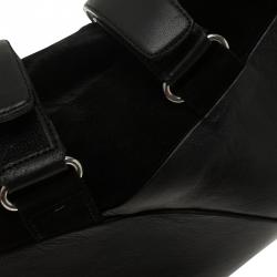 Pre Owned Isabel Marant Black Suede and Leather Scarlet Wedge Boots Size 39