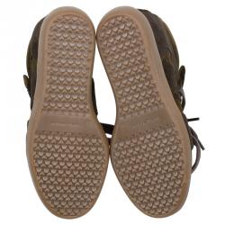 Pre Owned Isabel Marant Two Tone Suede Bobby Lace Up Wedge Sneakers Size 36