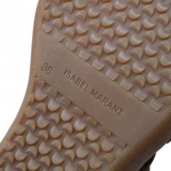 Pre Owned Isabel Marant Two Tone Suede Bobby Lace Up Wedge Sneakers Size 36