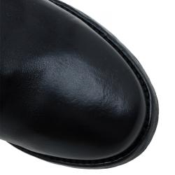 Pre Owned Isabel Marant Black Leather Crisi Wedge Ankle Boots Size 36