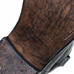 Pre Owned Isabel Marant Black Leather Crisi Wedge Ankle Boots Size 36