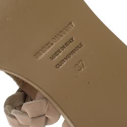 Pre Owned Isabel Marant Beige Braided Leather Brina Thong Sandals Size 37