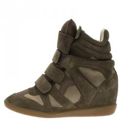 Pre Owned Isabel Marant Beige Bekett Wedge Sneakers Size 39