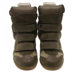 Pre Owned Isabel Marant Beige Bekett Wedge Sneakers Size 39