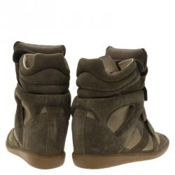 Pre Owned Isabel Marant Beige Bekett Wedge Sneakers Size 39
